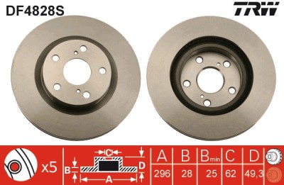 TRW DF4828S Disc frana foto