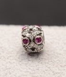 Talisman din argint cu pietre rosi semipretioase- CHA1035, Argintboutique