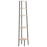 Cumpara ieftin Raft de colt cu 5 niveluri maro deschis/negru 45,5x31,5x180 cm
