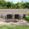 VidaXL Set mobilier de grădină, 7 piese, negru, textilenă și oțel 3187039