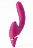 Vibrator Triple Thrill Climaxer, 10 Moduri Vibratii, 7 Moduri Impingere, 3 Moduri Pulsatorii, Silicon, USB, Burgundy, 22 cm