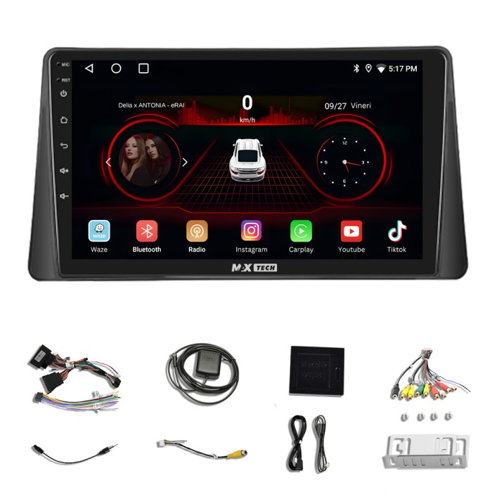 Navigatie Renault Megane 2 2001 - 2010 dedicata Android 13, MaxTech&reg;, 9 inch, GPS, Carplay, WIFI, Ra