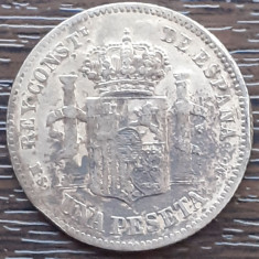 (A732) MONEDA DIN ARGINT SPANIA - 1 PESETA 1882, ALFONSO XII