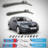 Cumpara ieftin Stergatoare Auto TeamCar Set Fata Flat 600mm+475mm Cauciuc Grafitat Skoda Octavia III Facelift (2017-2020)