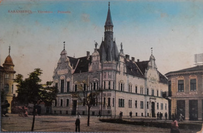 1911 CP antebelica Caransebes, Primaria, Karansebes circulata Miercurea Sibiului foto