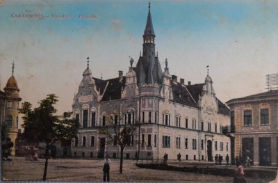 1911 CP antebelica Caransebes, Primaria, Karansebes circulata Miercurea Sibiului foto