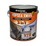 Vopsea Email Anticoroziva Breckner 3 in 1 Negru Metalizat, 3.5L, Lucios, Pentru Interior/Exterior, Aplicare Direct pe Rugina