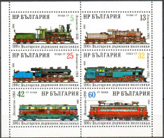 BULGARIA 1988, Locomotive, serie neuzata, MNH foto