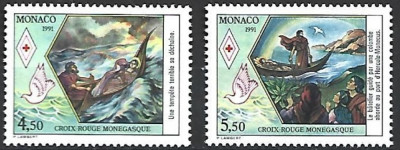 C5249 - Monaco 1991 - Cruce |Rosie 2v. neuzat,perfecta stare foto
