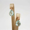 Cercei argint 925 placat aur roz cuart albastru lacrima Roua - Bijuterii Made in Italy