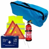 Set prim ajutor auto Cridem cu stingator 1 kg si geanta organizatoare