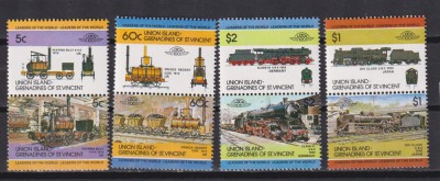 UNION ISLAND GRENADINES OF ST. VINCENT LOCOMOTIVE MI 13-20 MNH foto