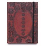 Agenda Jurnal din piele tabacita vegetal cu banda elastica - Chakra Mandala