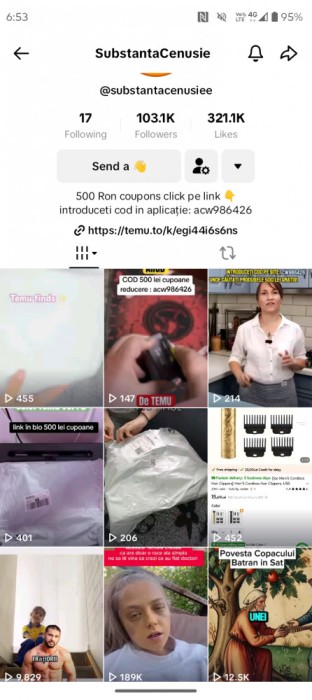 Cont TikTok 103k ideal pt Bussines Monetizat!