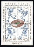 Romania 1998 CM Football perf. sheet Mi.B310 MNH DF.011, Nestampilat