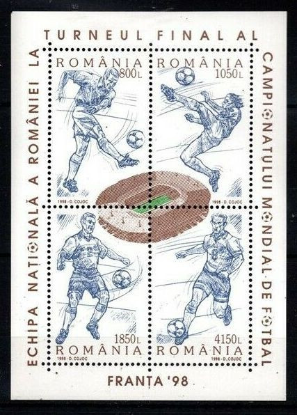 Romania 1998 CM Football perf. sheet Mi.B310 MNH DF.011