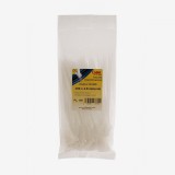Set 100 bucati colier plastic 210x2.5mm cu eticheta, placa de marcaj 20,4A 9 mm plastic alb 8,1 kg Cobra 961002