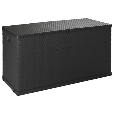 vidaXL Cutie depozitare pentru grădină antracit 120x56x63 cm PP ratan foto
