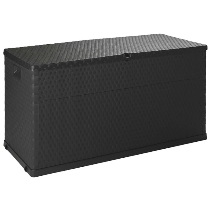 vidaXL Cutie depozitare pentru grădină antracit 120x56x63 cm PP ratan