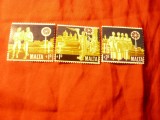 Serie Malta 1969 - CRACIUNUL , 3 valori (VAL. 1d cu defect)