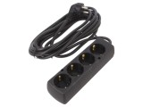 Prelungitor Schuko 4 Prize Negru 3x1,5mm2