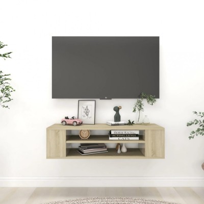 Gossi dulap tv suspendat, stejar sonoma, 100x30x26,5 cm, pal foto