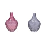 Cumpara ieftin Set 2 vaze flori sticla roz violet 21,5 x 30,5 cm