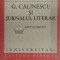 G. Calinescu si Jurnalul Literar - 1989 - Viorel Alecu ($F52)