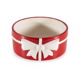 Ghiveci flori ceramica alba rosie &Oslash; 14,5 cm x 6 H