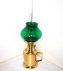 Lampa petrol kerosen alama, abatjour sticla verde &ndash; design E.S. Sorensen Denmark, Lampi