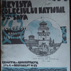 REVISTA COLEGIULUI NATIONAL SFANTUL SAVA/MAI-IUN1935/CU 3 DESENE DE HORIA DAMIAN