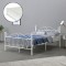 Pat metalic Apolda W140 cu saltea alb mat [en.casa] HausGarden Leisure