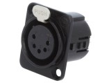 Soclu XLR Mamă 5 Pin Argintat 50V 7.5A