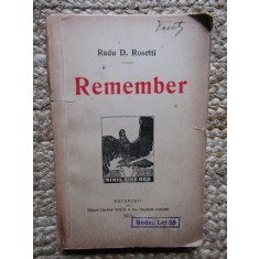 REMEMBER - RADU D. ROSETTI - ED. 1921