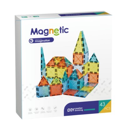 Joc de constructie magnetic - 43 piese (5.5 cm) PlayLearn Toys foto