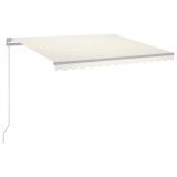 Cumpara ieftin Copertina retractabila manual cu LED, crem, 300x250 cm
