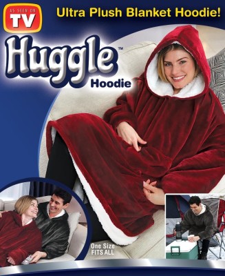 Patura cu Maneci Stil Hanorac cu Gluga si Buzunar Huggle Hoodie foto