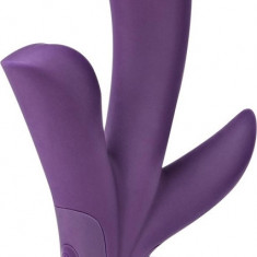 Vibrator Iepuras Trinity, Silicon, USB, Violet, 21 cm