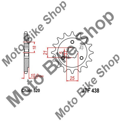 MBS Pinion fata 520 Z14, Cod Produs: JTF43814 foto