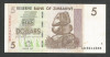 ZIMBABWE 5 DOLARI DOLLARS 2007 [16] P-66 , XF++