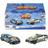 Set 2 masinute metalice Hot Wheels Pull Back- Muscle And Blown si Alpha Pursuit 1:43