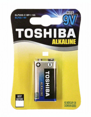 Baterie Toshiba Alkaline 9V 6F22 6LR61 alcalina set 1 buc. foto