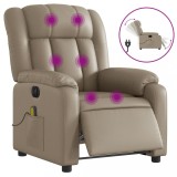Cumpara ieftin Fotoliu electric masaj rabatabil, cappuccino, piele ecologica