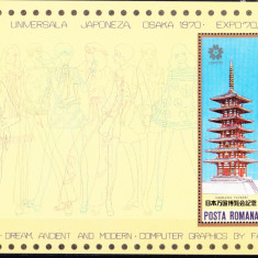 TSV$ - 1970 LP 721 EXPO 70 - OSAKA, COLITA DANTELATA MNH/** eroare