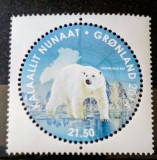 GROENLANDA 2014 fauna urs polar, fauna polara,serie 1v nestampilat