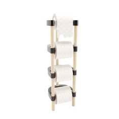 Suport 4 role de hartie igienica, lemn de pin natur, 17 x 15 x 56 cm