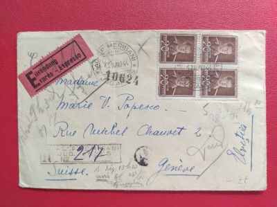 1944 - SCRISOARE RECOMANDATA CU CENZURA CIRCULATA IN ELVETIA foto