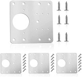 Set 4 elemente de reparare a balamalei, JENUOS&reg;, Inox, placi reparare balama, Argintiu