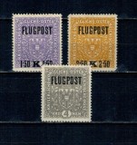 Austria 1918 - Posta Aeriana, supratipar, serie neuzata