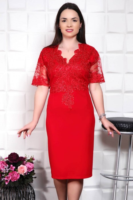 Rochie de Ocazie Silvi Rosu - 60Marimea